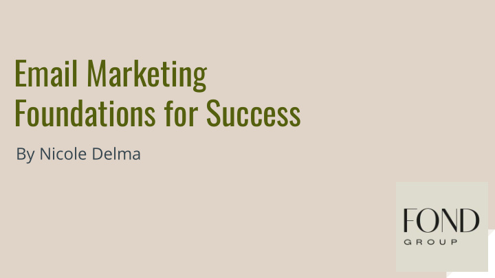 email marketing foundations for success