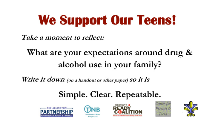 we suppo we support rt our our tee teens ns