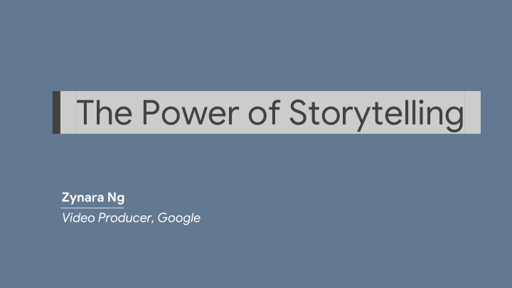 the power of storytelling