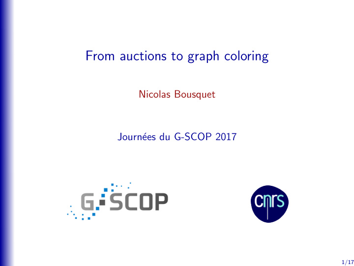 from auctions to graph coloring