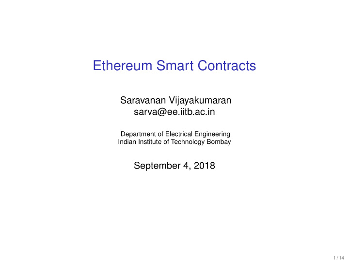 ethereum smart contracts