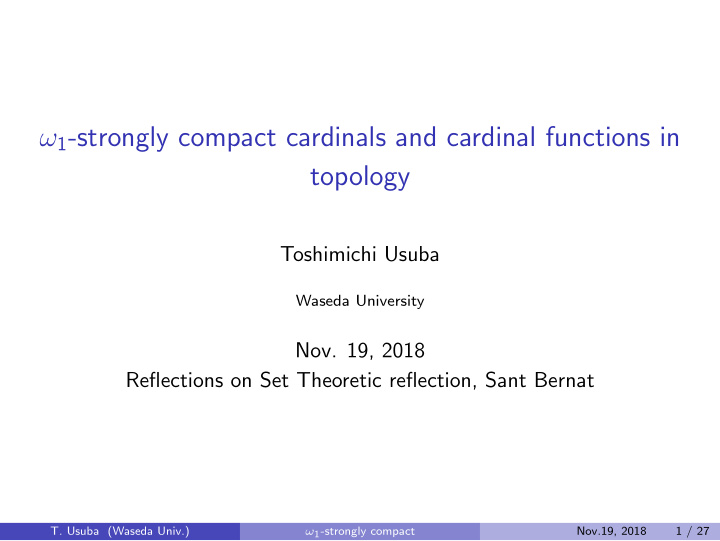 1 strongly compact cardinals and cardinal functions in