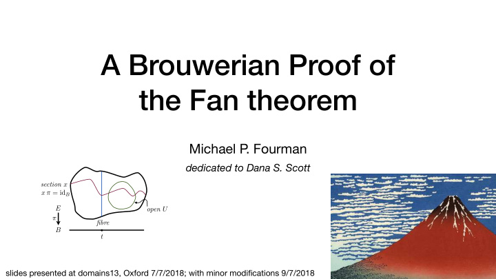 a brouwerian proof of the fan theorem