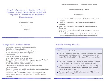 Large Subalgebras and the Structure of Crossed  Products, Lecture 5: Application to the Radius of