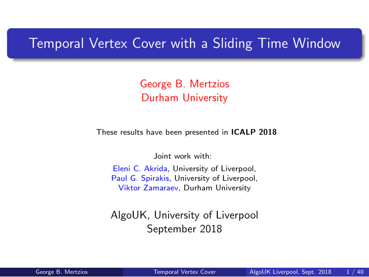 temporal vertex cover with a sliding time window