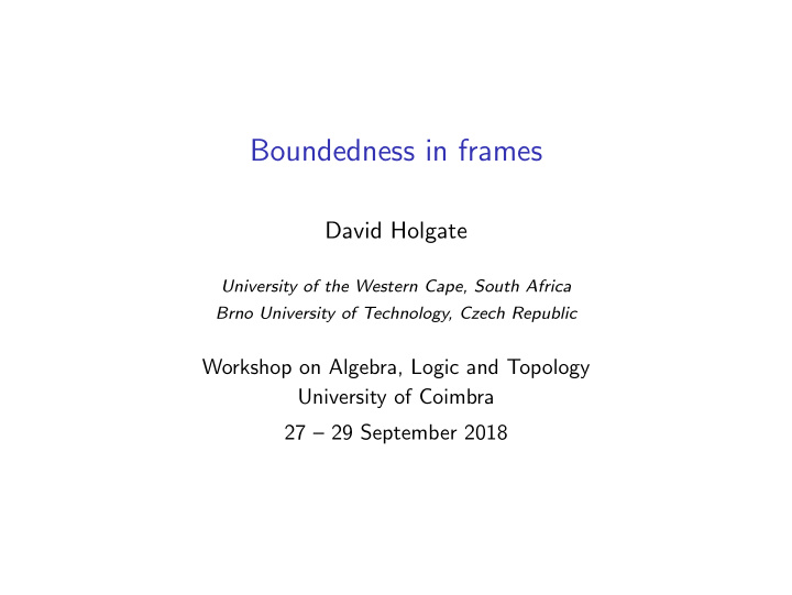 boundedness in frames