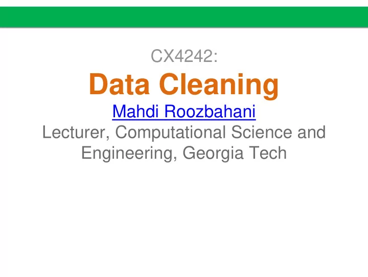 data cleaning
