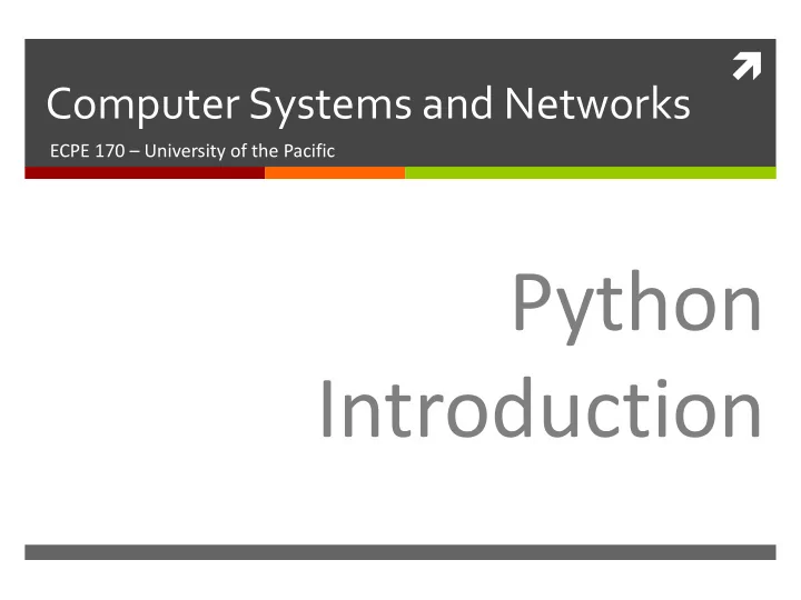 python introduction