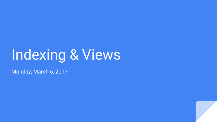 indexing views