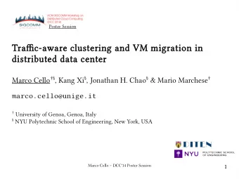 T  r  a  ffj  ffj  c  -  a  w  a  r  e  c  l  u  s  t  e  r  i  n  g  a  n  d  V  M  m  i  g  r  a