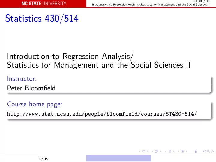 statistics 430 514