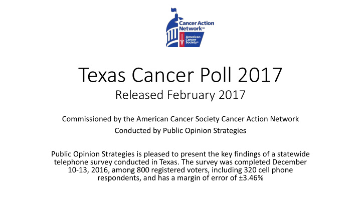 texas cancer poll 2017