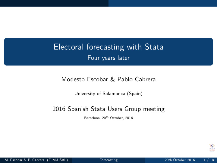 electoral forecasting with stata