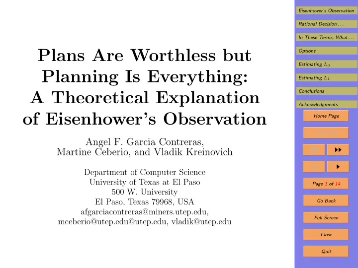 plans are worthless but