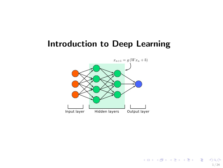 introduction to deep learning