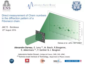 Direct measurement of Chern numbers  in the diffraction pattern of a  Fibonacci chain.  JMC15