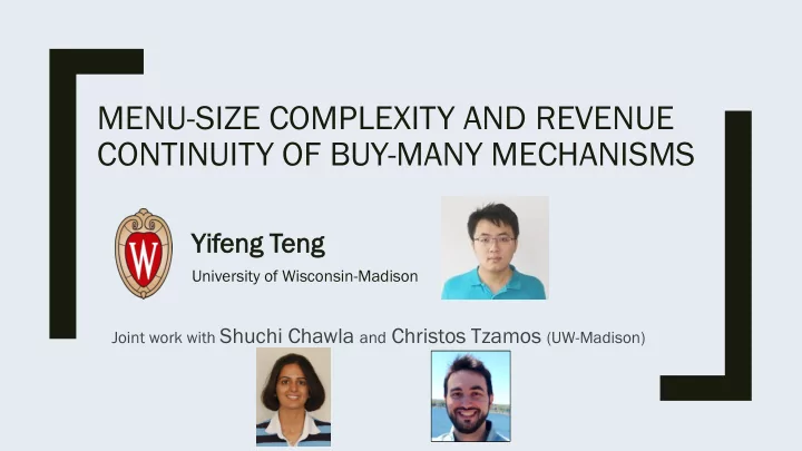 menu size complexity and revenue continuity of buy many
