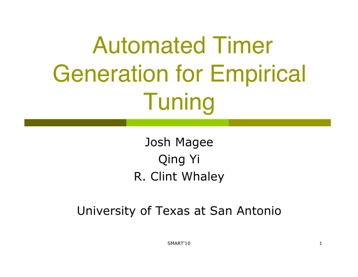automated timer generation for empirical tuning