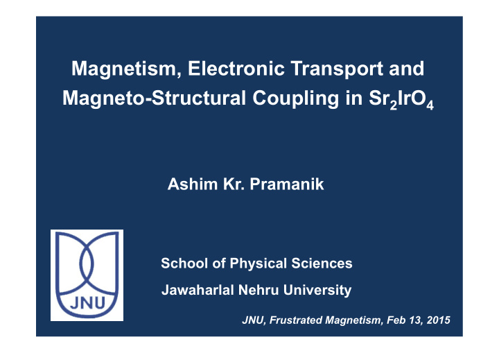 magnetism electronic transport and