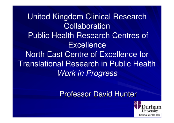united kingdom clinical research collaboration public