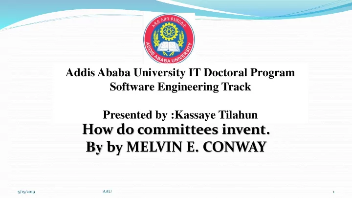 by by melvin e conway