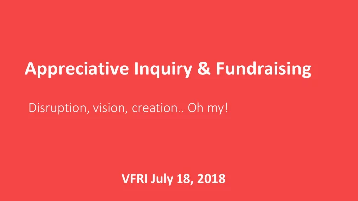 appreciative inquiry fundraising