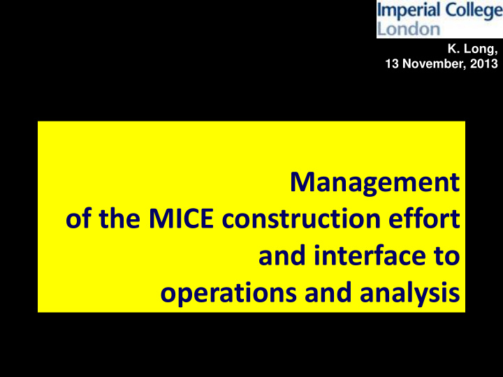 operations and analysis evolution of management of mice