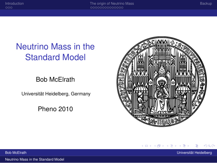 neutrino mass in the standard model