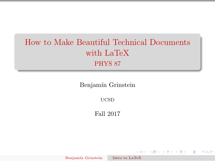 how to make beautiful technical documents with latex