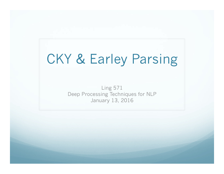 cky earley parsing