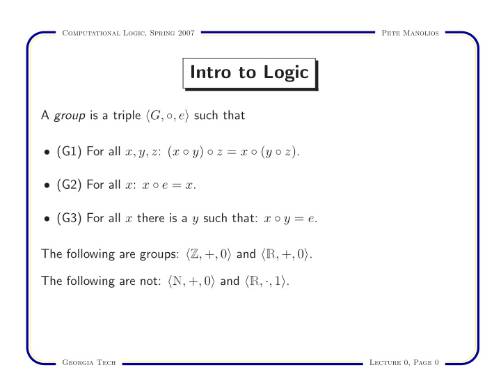 intro to logic