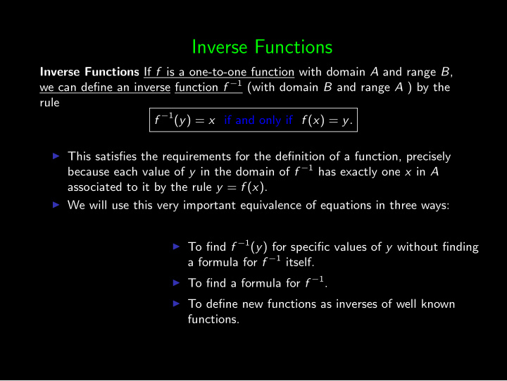 inverse functions