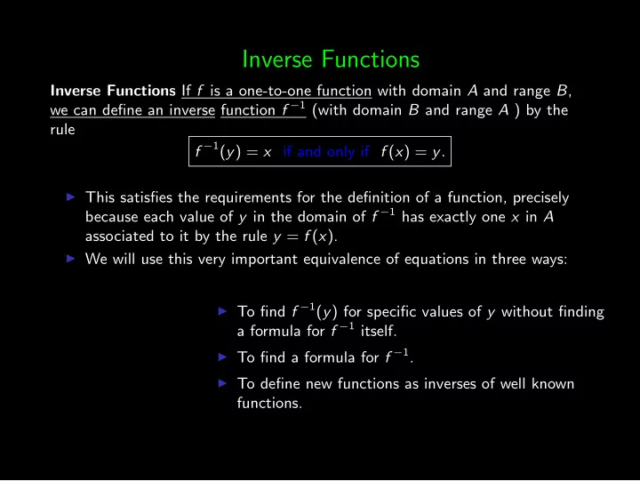 inverse functions