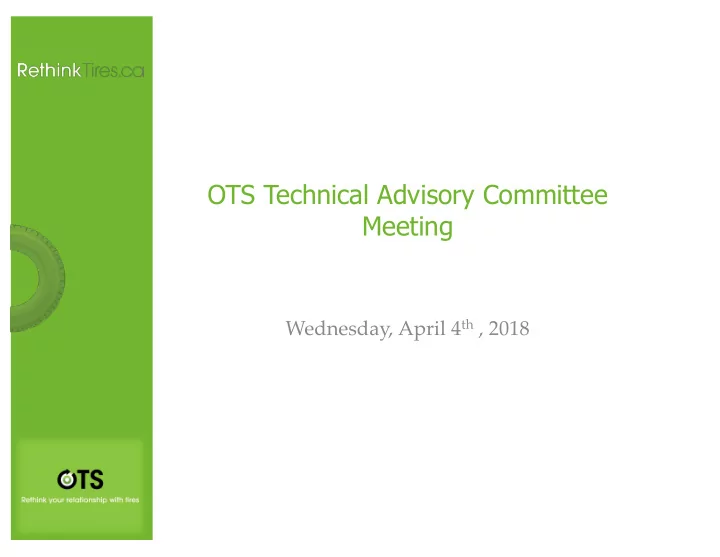 ots technical advisory committee meeting