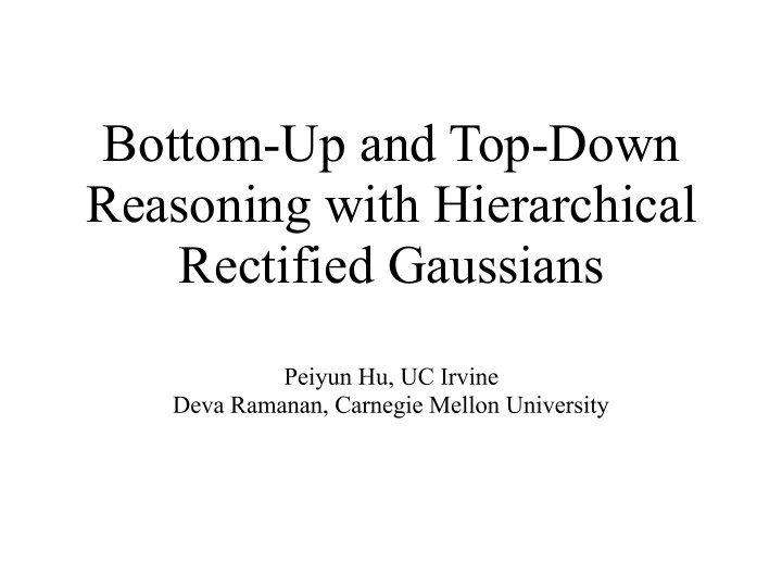 bottom up and top down reasoning with hierarchical