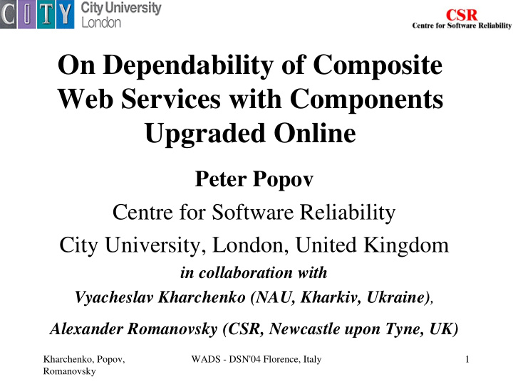 on dependability of composite web services with