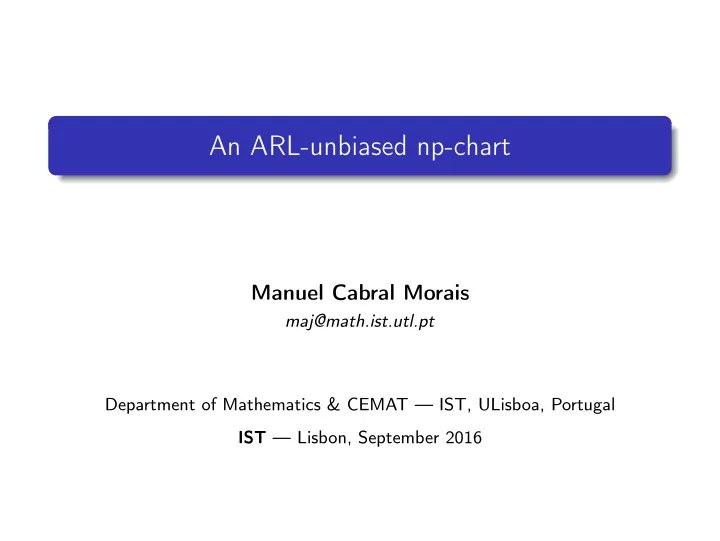 an arl unbiased np chart