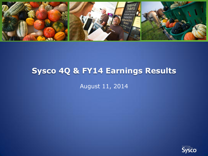 sysco 4q fy14 earnings results