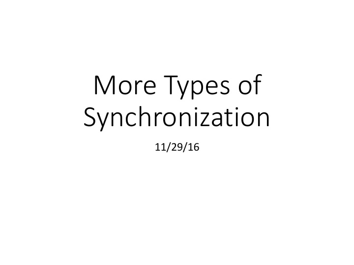 more types of synchronization