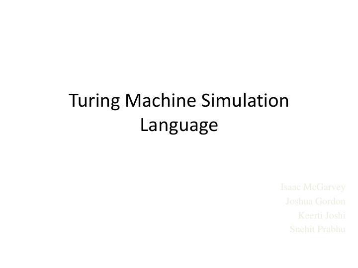 turing machine simulation language