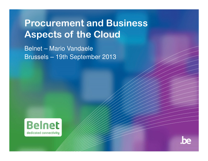 procurement and business aspects of the cloud