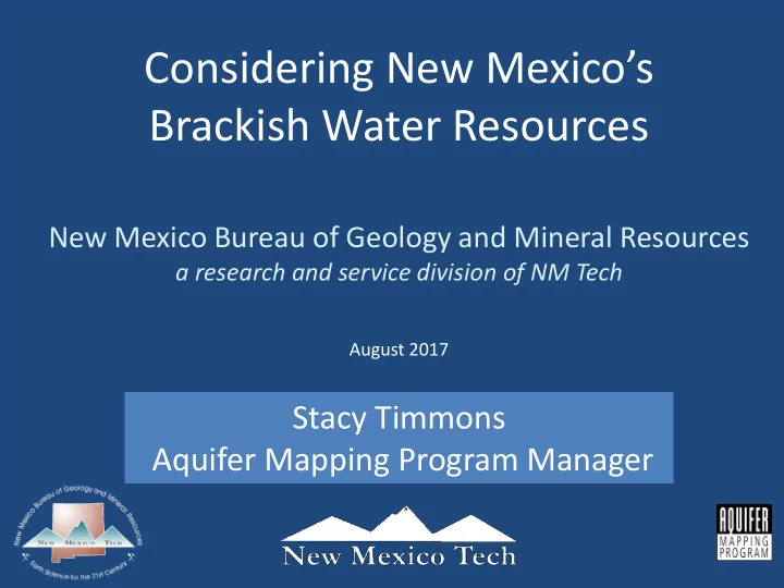 considering new mexico s brackish water resources