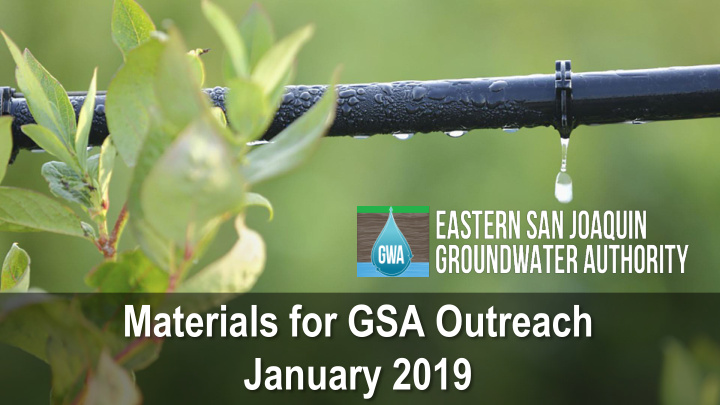 materials for gsa outreach