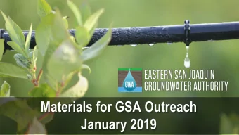 Materials for GSA Outreach  January 2019  GSP Topics &amp; Project Schedule  GSP Topics  GSP