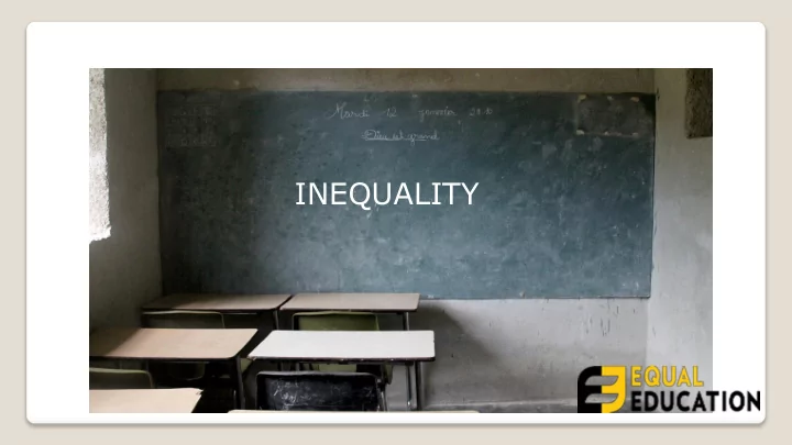 inequality introduce the organisation situate its work in
