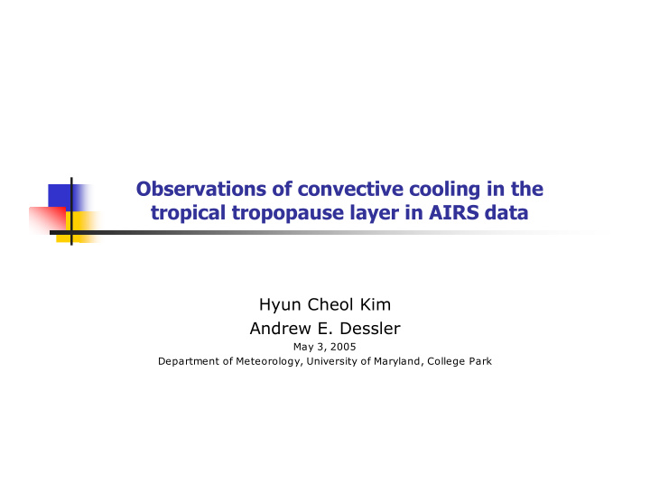 observations of convective cooling in the tropical