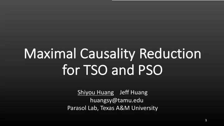 ma maximal c causa sality r reduction on fo for tso and