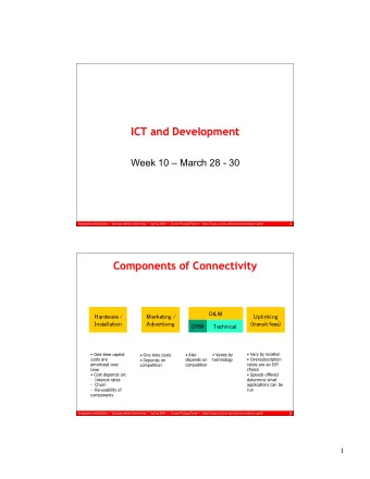 ICT and Development  ICT and Development  Week 10  March 28 - 30  1  Computers and Society