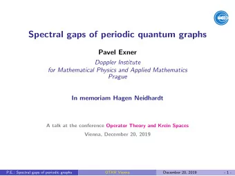 Spectral gaps of periodic quantum graphs  Pavel Exner  Doppler Institute  for Mathematical Physics