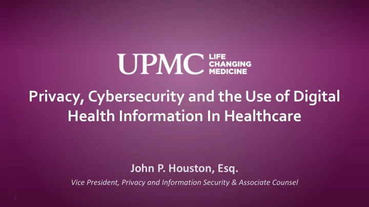 privacy cybersecurity and the use of digital health